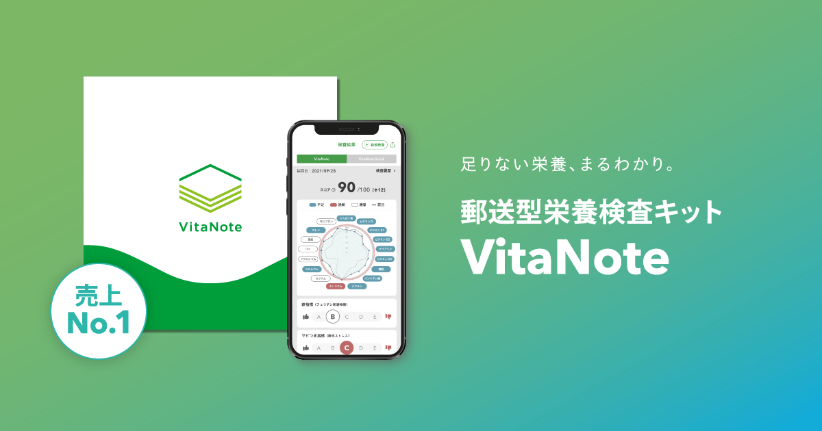 尿でわかる、足りない栄養。郵送型栄養検査キットVitaNote｜VITANOTE（ビタノート）